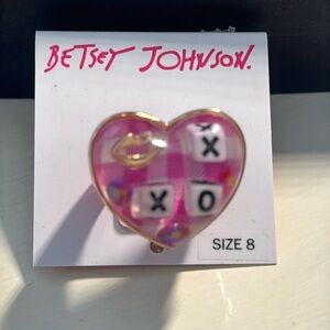 Betsy johnson heart xox ring NET size 8